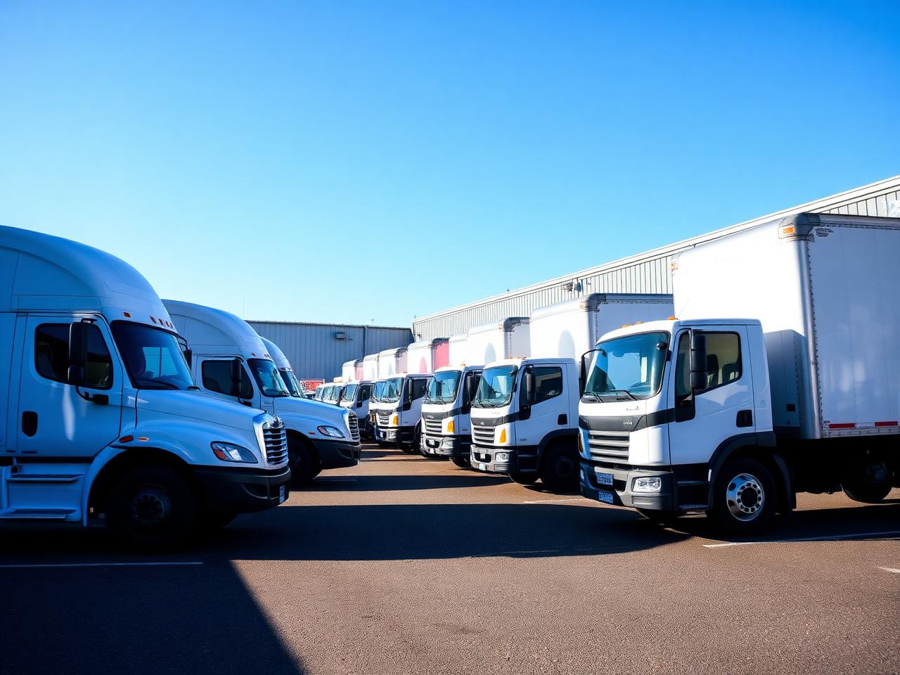 Commercial fleet of trucks and vans serving the greater Boston area